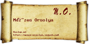 Mézes Orsolya névjegykártya
